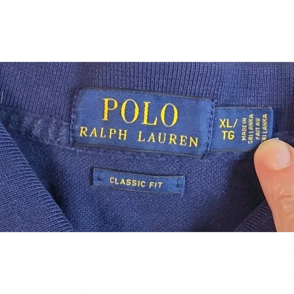 Polo Ralph Lauren Men Polo Shirt  XL Blue Short Sleeve Classic Fit Red Pony Logo